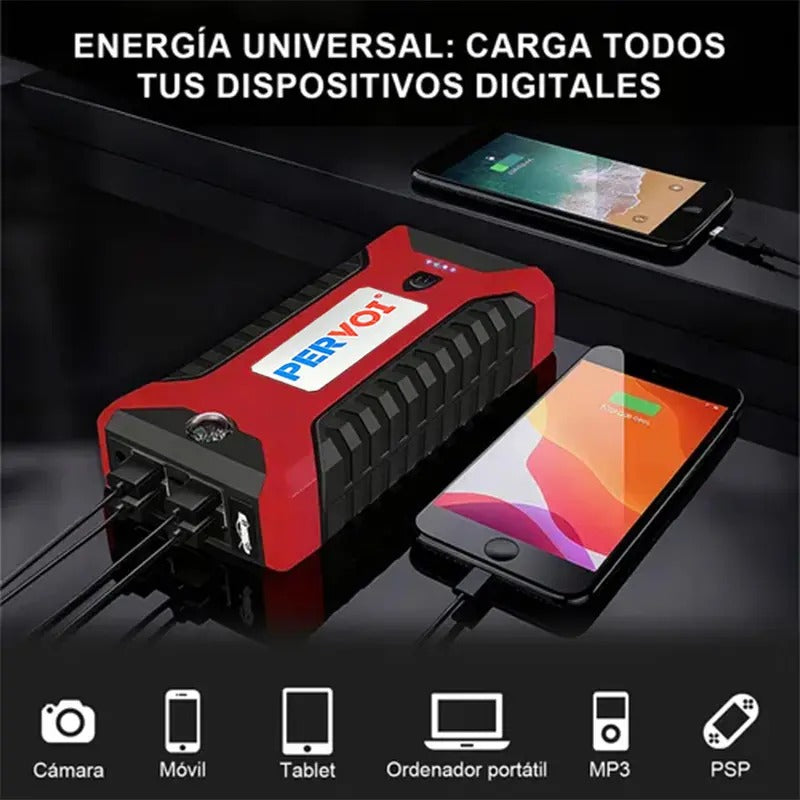 🚗 ⚡ PERVoi CTC-939T — Arrancador de Emergencia + Inflador 4 en 1 🔋