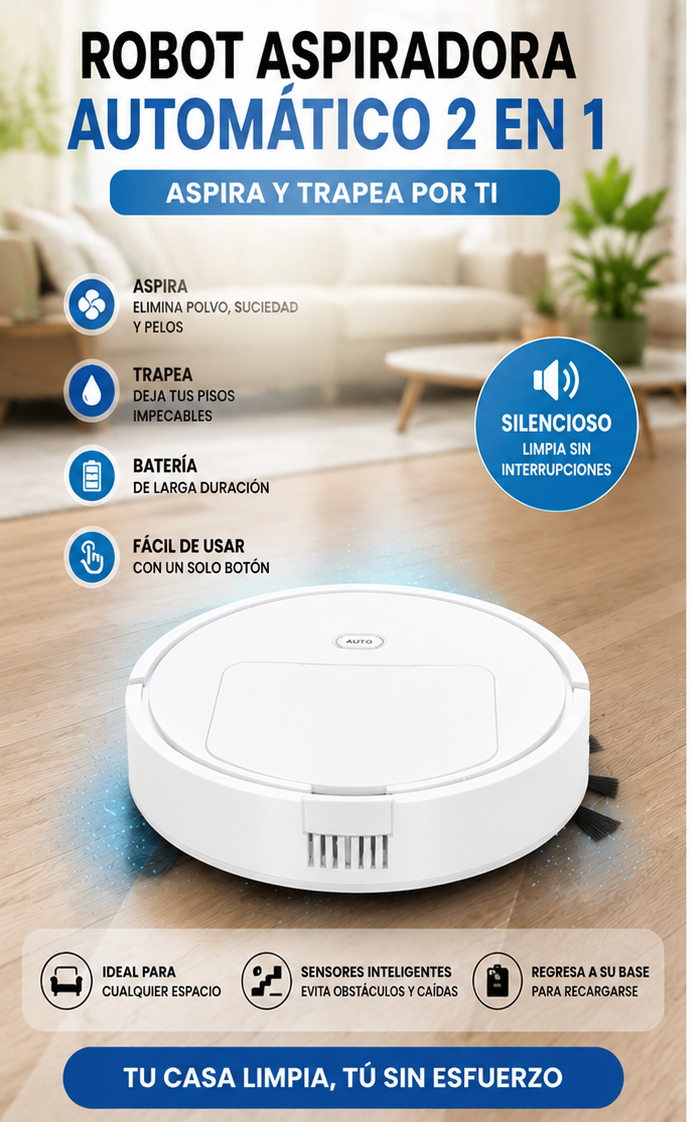 🔥 Smart Clean Robot - Aspira y Limpia Automáticamente 2 EN 1
