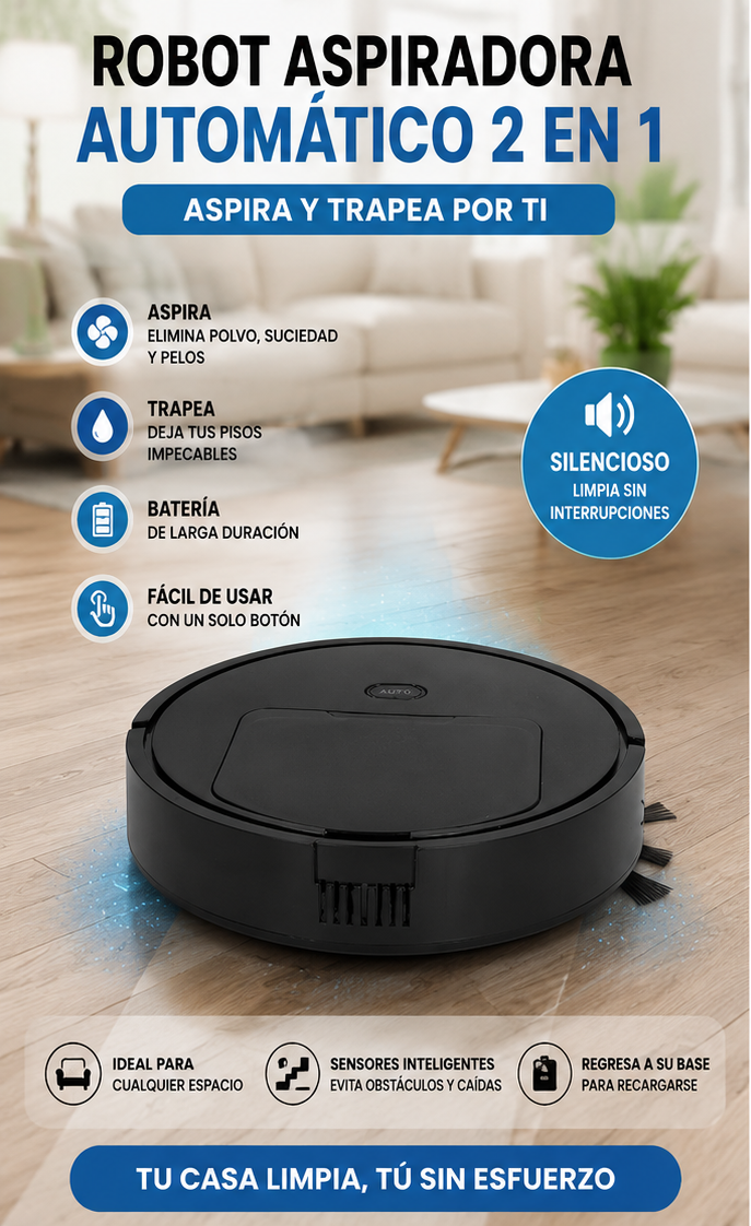 🔥 Smart Clean Robot - Aspira y Limpia Automáticamente 2 EN 1