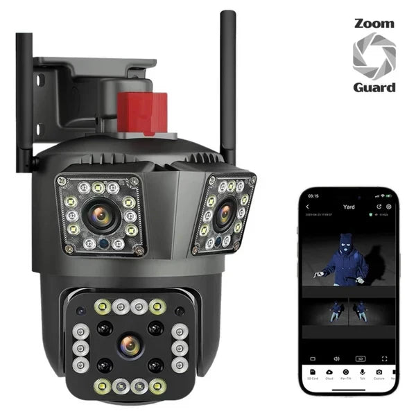 🛡️ Zoom Guard — Cámara de Seguridad Triple Lente
